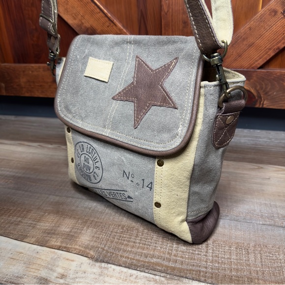 Myra Bag Star Leather Canvas Upcycled Crossbody Purse NWT - Picture 9 of 11